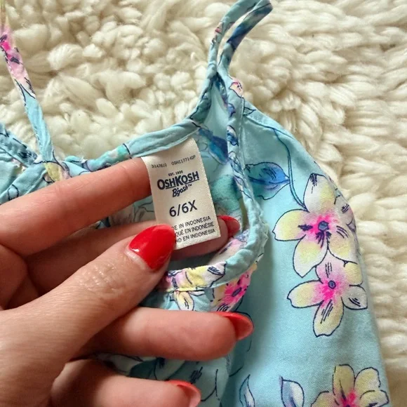 OshKosh B'gosh Light Blue Floral Dress - Picture 4 of 7